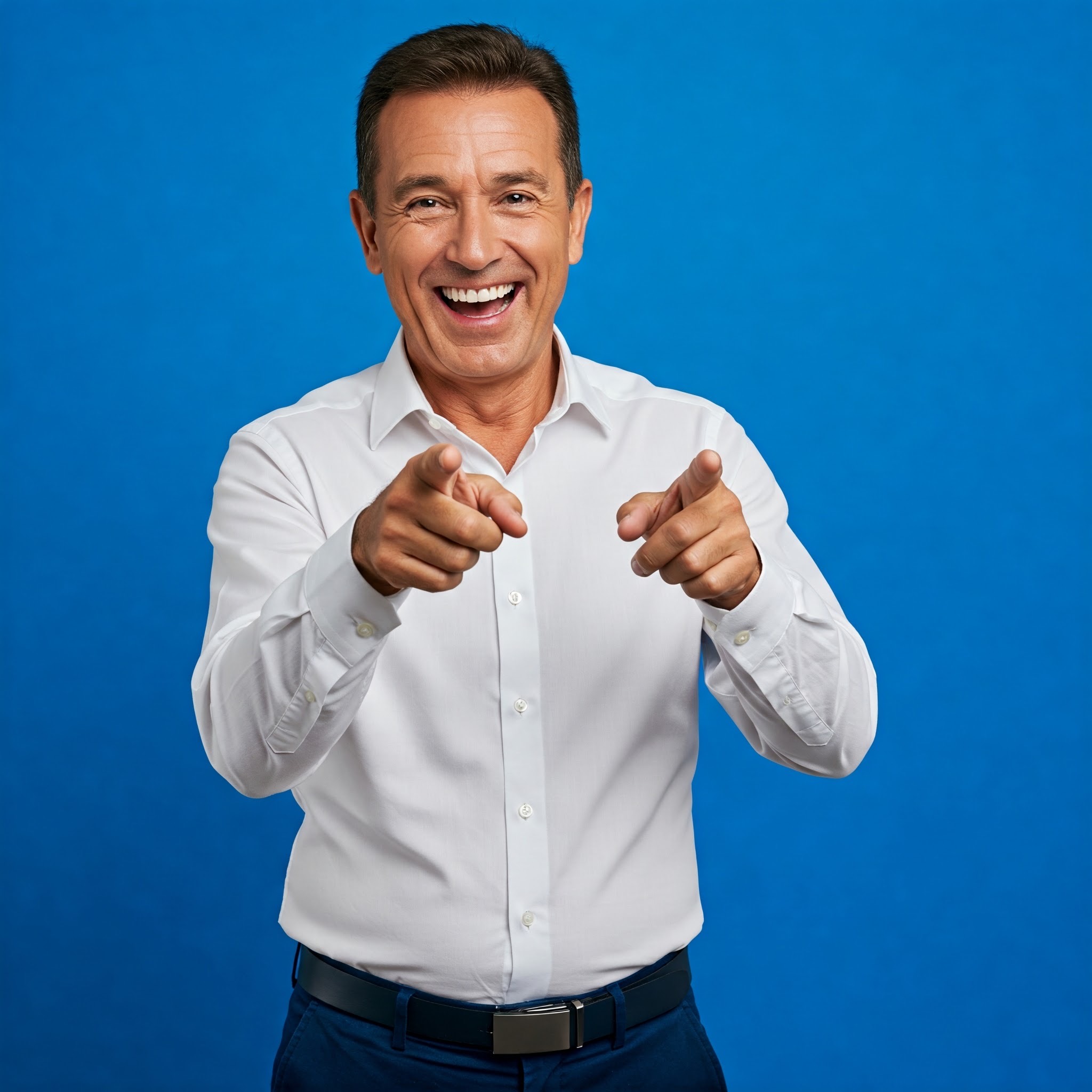photo of Cheerful Man Pointing
